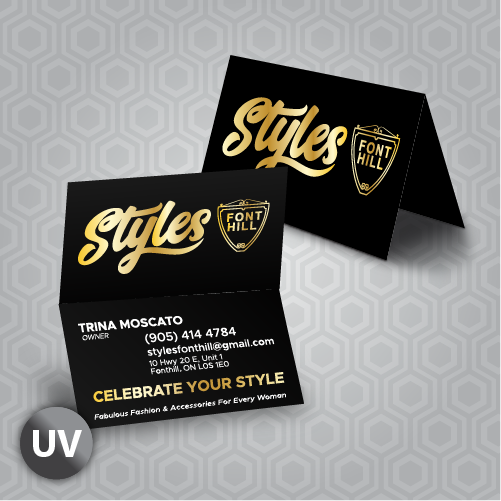Folded Business Card 14pt + UV (High Gloss)