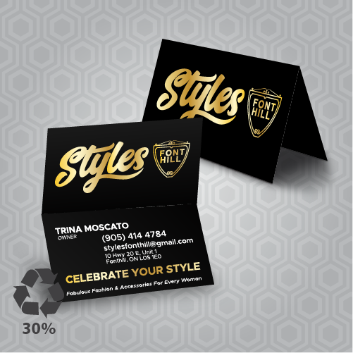 Folded Business Cards 13PT Enviro Uncoated