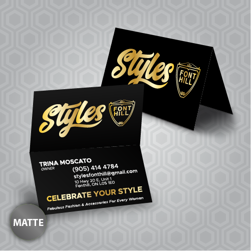 Folded Business Cards 14PT + Matte Finish