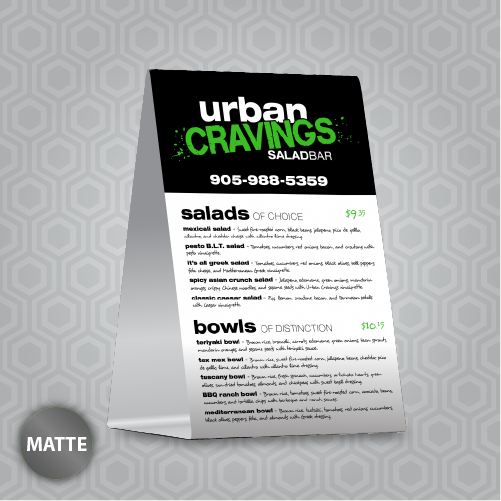 Tent Cards 14PT + Matte Finish